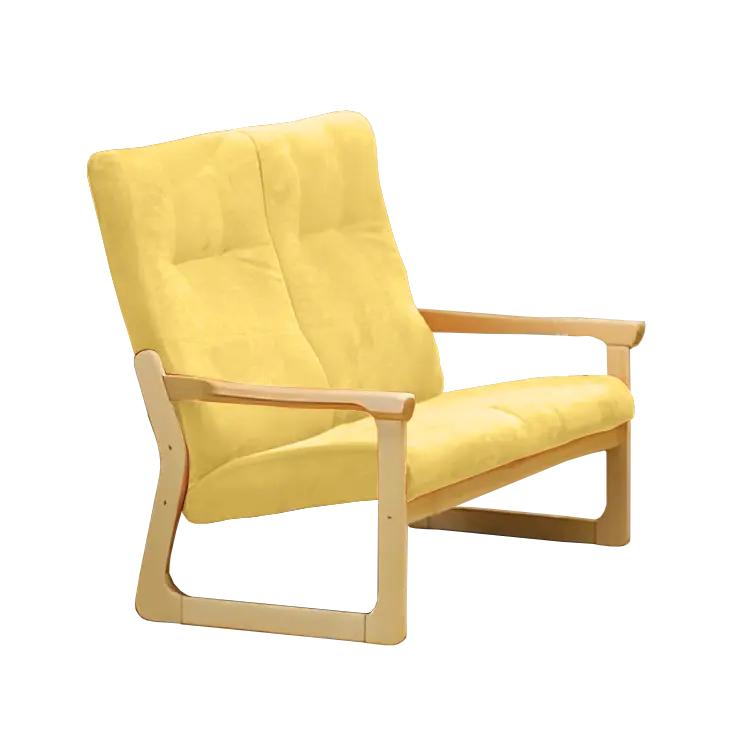 BE - 2 dvojkřeslo, koženka OTO ZO 2 - koženka žlutá písková